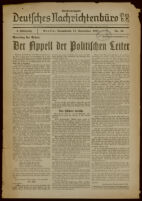 Deutsches Nachrichtenbüro. 4 Jahrg., 1937 September 11, Sonder-Ausgabe Nr. 35: 