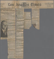 Photograph of newspaper article, Los Angeles Times, December 12, 1930, Eight-Million-Dollar Fund Theft Confessed