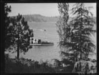 Boats on lake, Lake Arrowhead, [1929?]