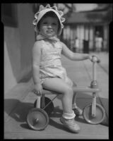 Girl on tricycle, Los Angeles, circa 1935
