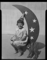 Girl with Halloween decorations, Los Angeles, circa 1935
