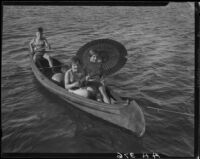 Children in canoe, Lake Arrowhead, 1929