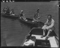 Boats in line, Lake Arrowhead, 1929
