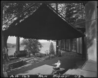 Patio of lakeshore house, Lake Arrowhead, 1929
