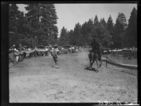 Rodeo performers, Lake Arrowhead Rodeo, Lake Arrowhead, 1929
