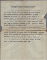 z - duplicate photo - typewscript press release about photographs of presentation of plaque for S.S. Constitution, 1934