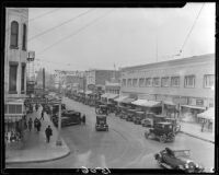 Looking north on Third Street from Broadway St., Santa Monica, 1928