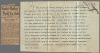 Typewritten description of photographs of Hanriot HD.1 plane, newspaper article describing vandalism to plane, 1928 and 1931