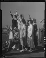 Spectators on pier during Regatta Week, Santa Monica, 1934