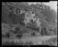 House on hillside road in Santa Monica Canyon, Los Angeles, 1928