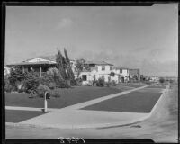 View towards Spanish style houses from Georgina Avenue corner, Santa Monica, 1928