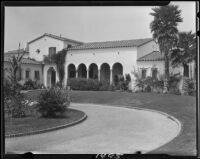 View towards Spanish style house, Santa Monica, 1928