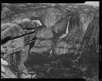 Yosemite Falls from Glacier Point observation platform, Yosemite National Park, 1941