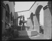 Fountain in courtyard, B.F. Goodrich building, Vernon, 1929