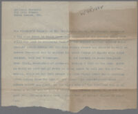 Typewritten description of photograph of Mrs. Laura Case Clark in log cabin, San Bernardino, 1926 or 1928
