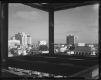 Bird's-eye view of Long Beach, photographed from post office under construction, Long Beach, 1932