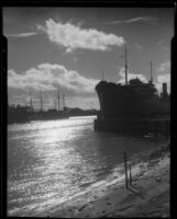 Ships in Long Beach Harbor, Long Beach, [1930-1949?]