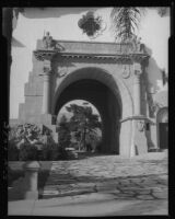 Arched entrance, "Anacapa Arch," at the Santa Barbara County Courthouse, Santa Barbara, 1933