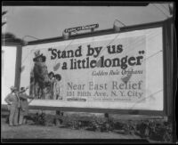 Billboard advertising Near East Relief, Los Angeles, 1927