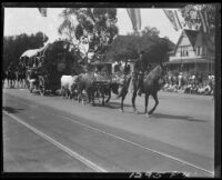 Covered wagon, Santa Monica Pioneer Days parade, Santa Monica, 1930 or 1931