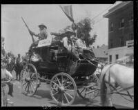 Stagecoach, Santa Monica Pioneer Days parade, Santa Monica, 1930 or 1931