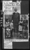 z - duplicate photograph - newspaper article, L.A. Children Plan Golden Rule Week, 1930
