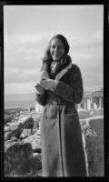 Margaret Rotha on the Acropolis during the filming of Contact, Athens, 1933