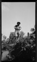 Filmmaker Paul Rotha on hillside, Nairobi, 1932