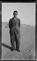 Man in suit and tie (Shell employee?) during the filming of Contact, Aswān, Egypt, 1933