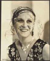 Peggy Hamilton modeling a Hortense dinner hat, 1931