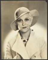 Peggy Hamilton modeling a felt hat, circa 1931-1932