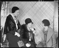 Peggy Hamilton with Mrs. Frank H. Schofield at the Warner Bros. Studio, Burbank, 1931