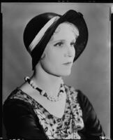 Peggy Hamilton modeling a straw hat, circa 1931