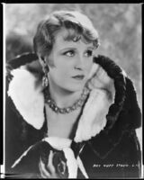 Peggy Hamilton modeling a fur cape, circa 1928-1932