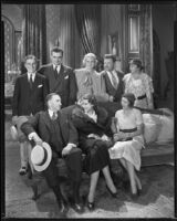 Group portrait with actress (?), Peggy Hamilton and others, circa 1933