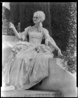 Peggy Hamilton dressed as Martha Washington at the Samarkand Hotel, Santa Barbara, 1932