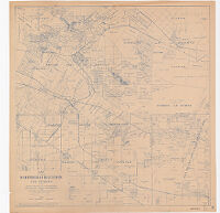 Map of a portion of Whittier-Fullerton oil fields, including Whittier, West Coyote, and Montebello, Los Angeles & Orange Counties, Cal