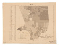 Map of Los Angeles County showing percentage of total assessed valuation delinquent in current taxes for the year 1936-37 by elementary school districts
