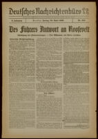 Deutsches Nachrichtenbüro. 6 Jahrg., Nr. 655, 1939 April 28