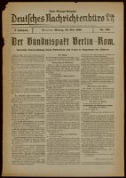 Deutsches Nachrichtenbüro. 6 Jahrg., Nr. 796, 1939 May 22, Erste Mittags-Ausgabe