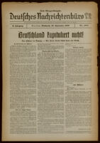 Deutsches Nachrichtenbüro. 6 Jahrg., Nr. 1362, 1939 September 20, Erste Morgen-Ausgabe