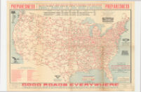 National Highways Map of the United States Showing 100,000 Miles of National Highways