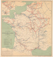 Carte Itinéraire des Voies Navigables de la France d'après le Guide Officiel de la Navigation Intérieure.