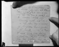 Handwritten draft for a letter of invitation by Dr. Leonard Siever, 1934