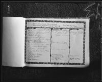 Guest book of Dr. Leonard Siever, 1933