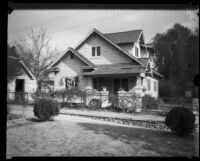 Exterior of the bungalow house where kidnapping victim Mary Skeele was held, Pasadena, 1933