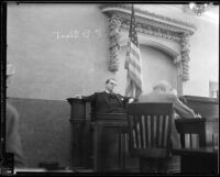 Hotel owner E. D. Sloat in the witness stand, 1934
