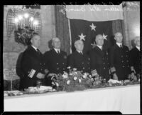 United States Navy officers at a meal, [1934?]