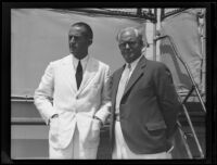 George Dromgold and James B. Shackelford on deck of S.S. Monterey, 1933