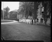 University of Southern California students marching on Ivy Day, Los Angeles, 1926